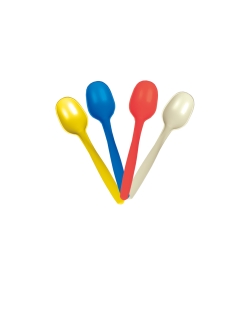 Cucharas Multicolor Plastico Reutilizable 4Color 