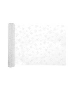 Camino Mesa Copos Nieve 27cm Poliester Tul ***OFERTA DTO NO ACUMULABLE