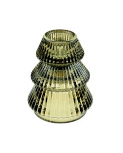 Candelabro Arbol Verde 6X7.5cm Vidrio ***OFERTA DTO NO ACUMULABLE