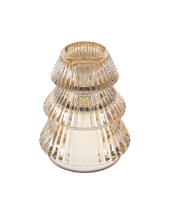 Candelabro Arbol Oro 6X7.5cm Vidrio ***OFERTA DTO NO ACUMULABLE