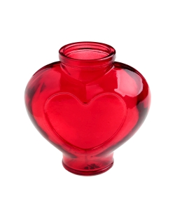 Jarron Corazon Rojo 12X6X11.5cm Vidrio