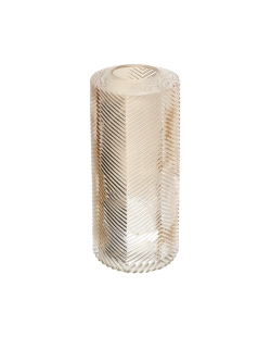 Jarron Geometrico Oro Grande 7.5X17cm Vidrio ***OFERTA DTO NO ACUMULABLE