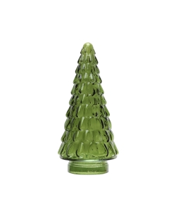 Arbol Conico Verde 11X24cm Vidrio ***OFERTA DTO NO ACUMULABLE