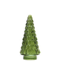 Arbol Conico Verde 7.5X15cm Vidrio ***OFERTA DTO NO ACUMULABLE