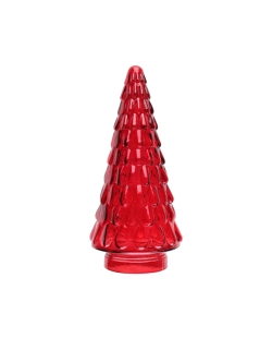 Arbol Conico Rojo 11X24cm Vidrio ***OFERTA DTO NO ACUMULABLE