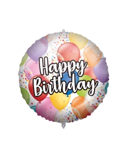 18/46cm Happy Bday Globos, Cinta Y Peso ***OFERTA DTO NO ACUMULABLE