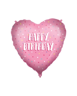 18/46cm Corazon Rosa Happy Bday, Cinta Y Peso ***OFERTA DTO NO ACUMULABLE