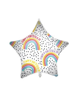 18/46cm Estrella Happy Bday Arcoiris, Cinta Y Peso ***OFERTA DTO NO ACUMULABLE