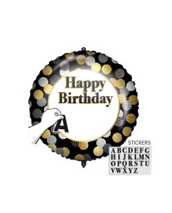 18/46cm Happy Bday Letras Personz. Pegatinas, Cinta Y Peso ***OFERTA DTO NO ACUMULABLE