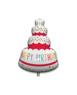 Globo Forma Tarta Happy Bday 95cm Con Cinta ***OFERTA DTO NO ACUMULABLE