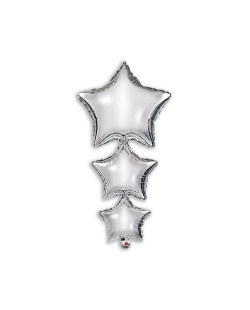 Globo Forma Estrellas Unidas Plata 42 x 80cm ***OFERTA DTO NO ACUMULABLE