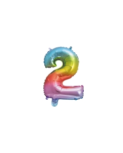 Globo Mini Auto-Inflable Numero: 2 Multicolor ***OFERTA DTO NO ACUMULABLE