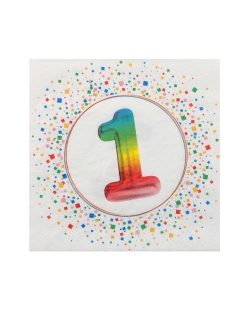 Servilleta Multicolor 1 Año 33X33cm Papel 3C