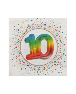 Servilleta Multicolor 10 Años 33X33cm Papel 3C