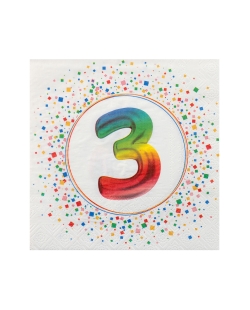 Servilleta Multicolor 3 Años 33X33cm Papel 3C