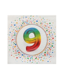 Servilleta Multicolor 9 Años 33X33cm Papel 3C