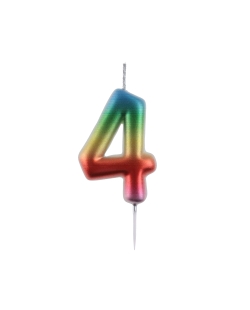 Vela Multicolor Nº 4 4X9cm Parafina Y Plastico