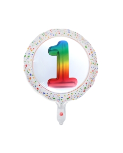Globo Foil Multicolor 1 Año 45cm