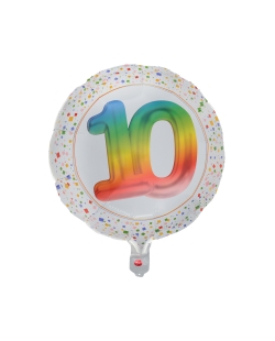 Globo Foil Multicolor 10 Años 45cm