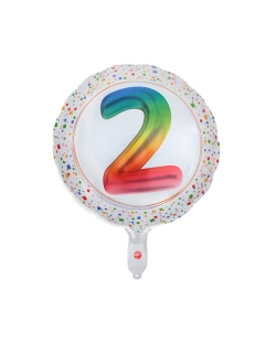 Globo Foil Multicolor 2 Años 45cm