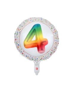 Globo Foil Multicolor 4 Años 45cm