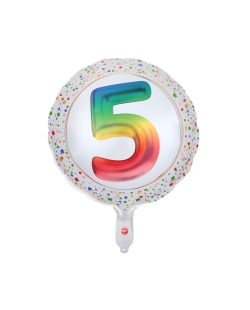 Globo Foil Multicolor 5 Años 45cm