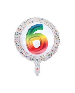 Globo Foil Multicolor 6 Años 45cm