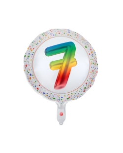 Globo Foil Multicolor 7 Años 45cm
