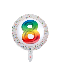 Globo Foil Multicolor 8 Años 45cm