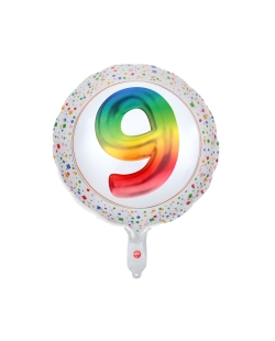 Globo Foil Multicolor 9 Años 45cm