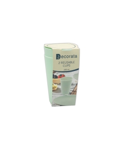 Vasos Plastico Duro Reutilizable 280ml Verde Pastel ***OFERTA DTO NO ACUMULABLE
