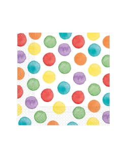 Servilletas 33X33cm Puntos Acuarelas 3Ply