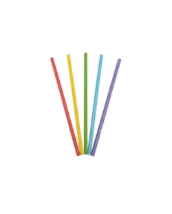 Pajitas Papel 5 Colores 19,5X0,6cm Fsc 