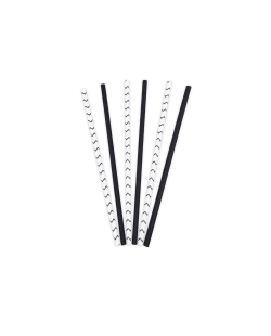 Pajitas Papel Blancas Y Negras 19,5X0,6cm Fsc 