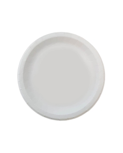 Platos Papel Blancos 23cm Extra Fuertes Compostables Certificados 