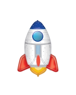 Globo Forma Cohete 43 X 61,5cm Con Cinta ***OFERTA DTO NO ACUMULABLE