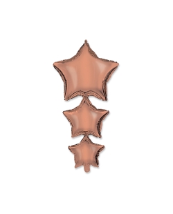 Globo Forma Estrellas Unidas Rosa Oro 42 x 80cm ***OFERTA DTO NO ACUMULABLE