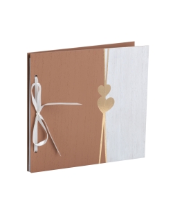 Libro Firmas Delicia Moca 22X22cm Madera, Saten Y 40 Pag Papel