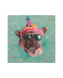 Servilleta Perro 33X33cm Papel 3C