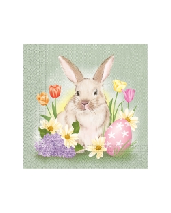 Servilletas 33X33 Conejito Y Flores 3Pli 