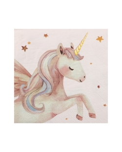 Servilleta Unicornio Rosa 33X33cm Papel 3C