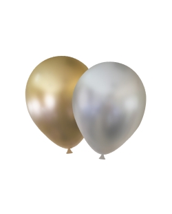 Globos Latex Oro Y Plata Brillantes