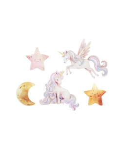 Confeti Mesa Unicornio Rosa 4X4cm & 7.3X7cm Papel