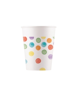 Vasos Papel 200ml Puntos Acuarelas Fsc