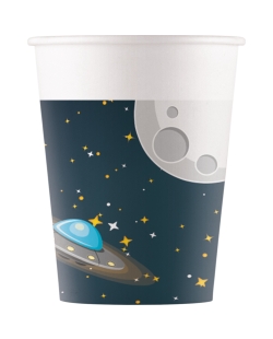 Vasos Papel 200ml Cohete Espacial Fsc
