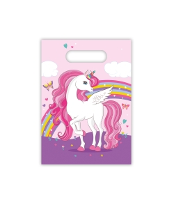 Bolsas Chuches / Juguetes Unicornio Plastico 16cm X 12cm