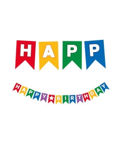 Banderin Happy Bday Multicolor Papel Fsc
