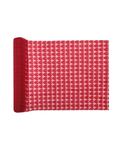 Camino Mesa Encaje Corazon Rojo 28cm Poliester 2,5m