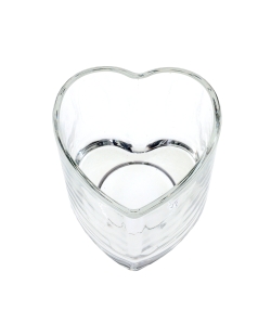 Portavelas Corazon Transparente 7.5X7.5X6.5cm Vidrio