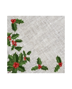 Servilletas 33X33cm Muerdago Tela Fsc 3Pli